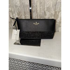 Kate Spade New York Glitter Lame Cosmetic Case Pouch NWT